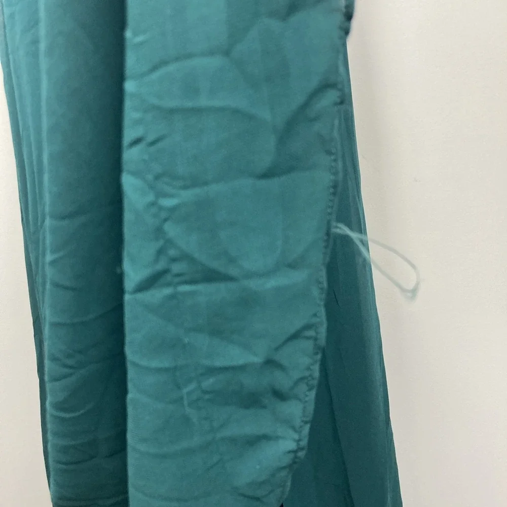 City Studios Juniors Drape Neck Faux Peal Strap Gown Junior Size 3/4 Deep Forest